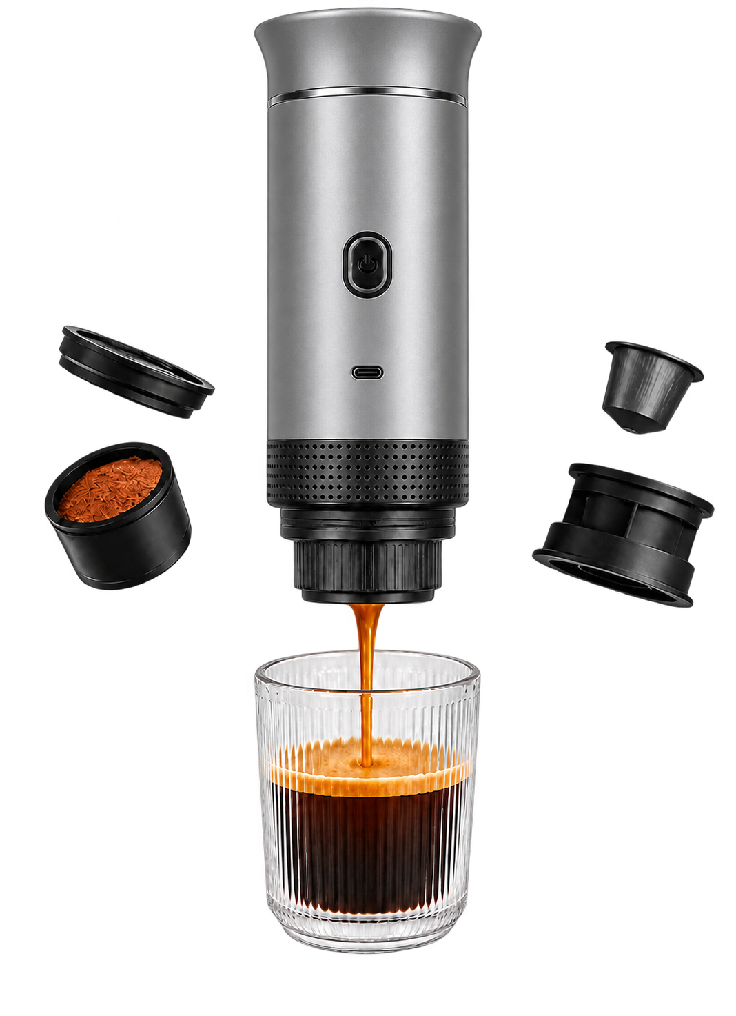 Caffetta — espresso portátil (Gris Mate)